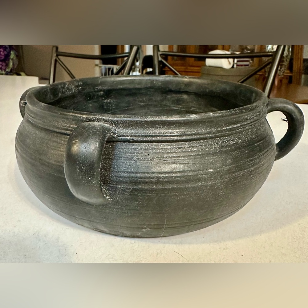 Black concrete cauldron
